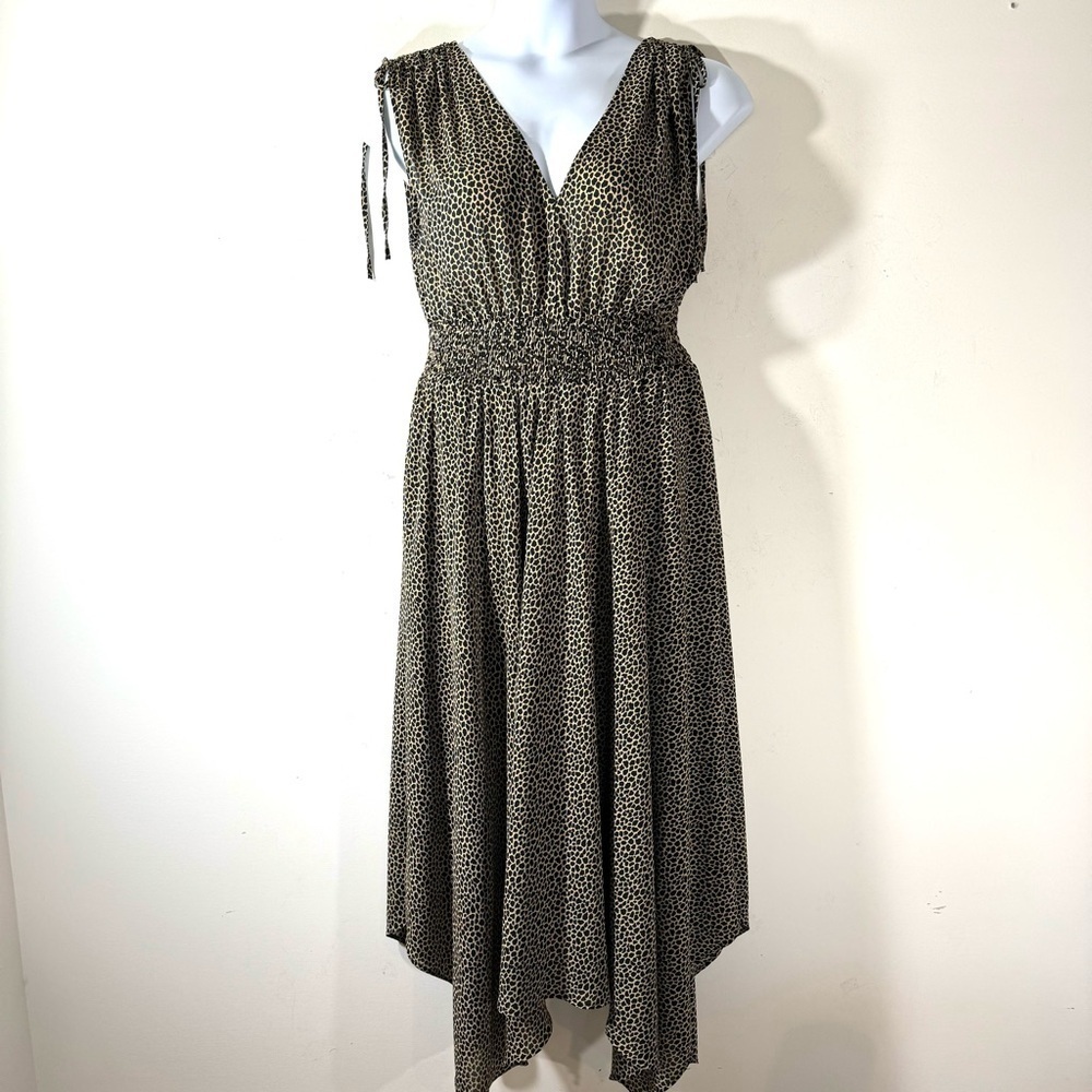 Banana Republic Giraffe Print Smocked Midi Dress